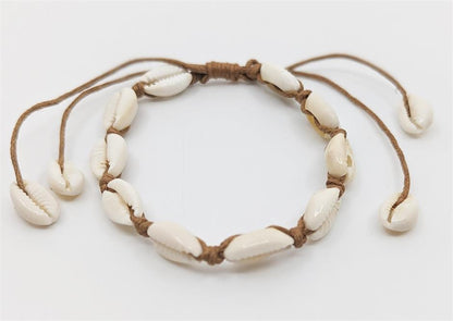 Armband - Cowry snäckor brun