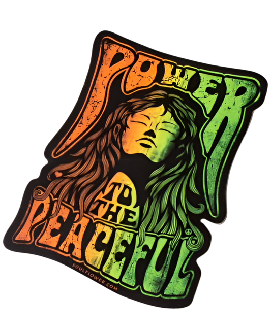”Power to the peaceful” sticker