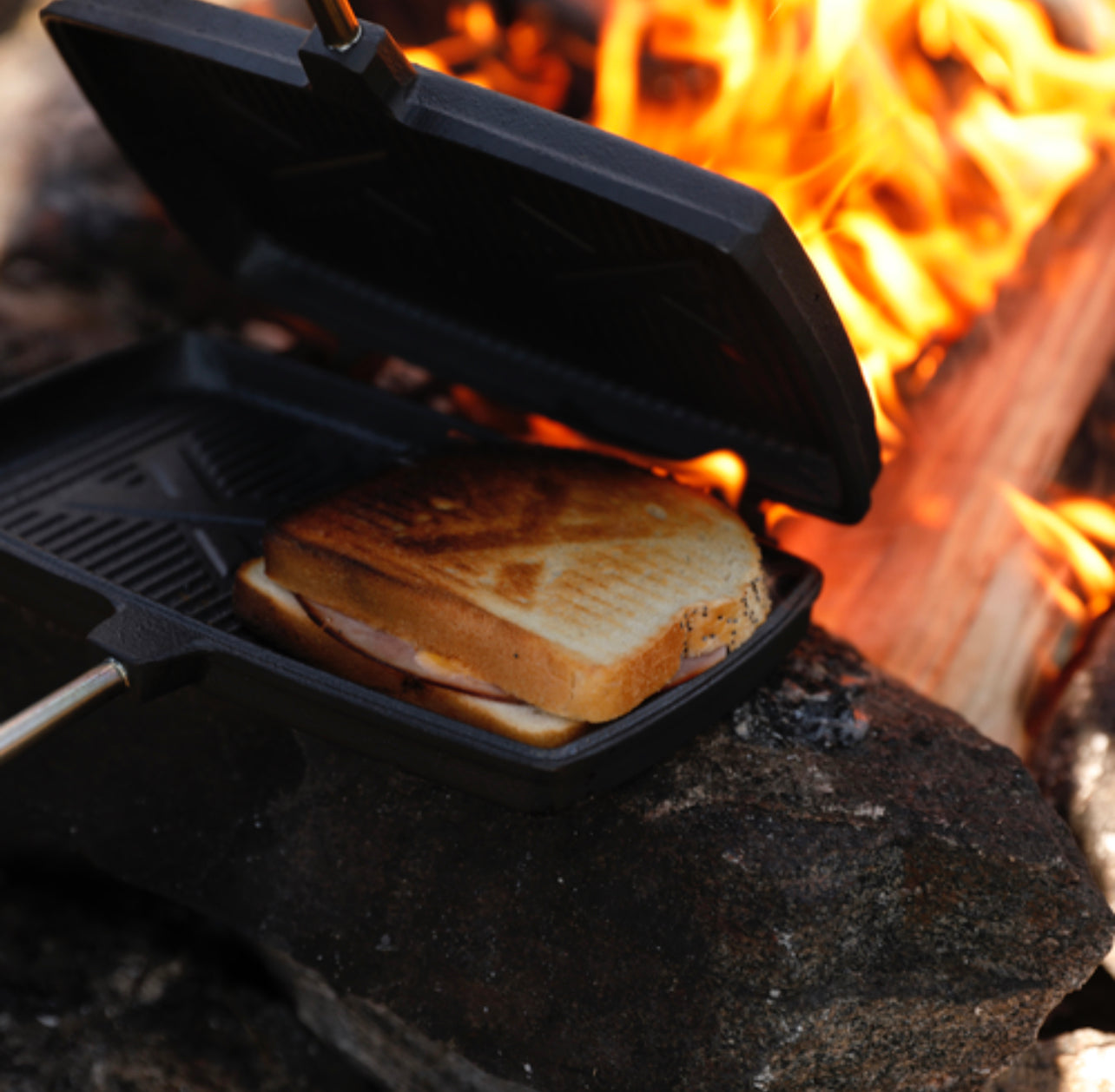 Grilljärn i gjutjärn dubbel